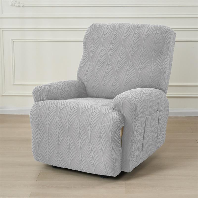 1 Seater Split Recliner Sofa Covers Jacquard Anti-dirty Chair Covers Leaves Relax Lounger Armchair Couch Cover for Living Room