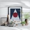 Bauhaus Exhibition Poster, Geometric Shadesblue Triangle Red Round Patterning Combination Poster, Minimalism Home Kid Room Decor No Frame