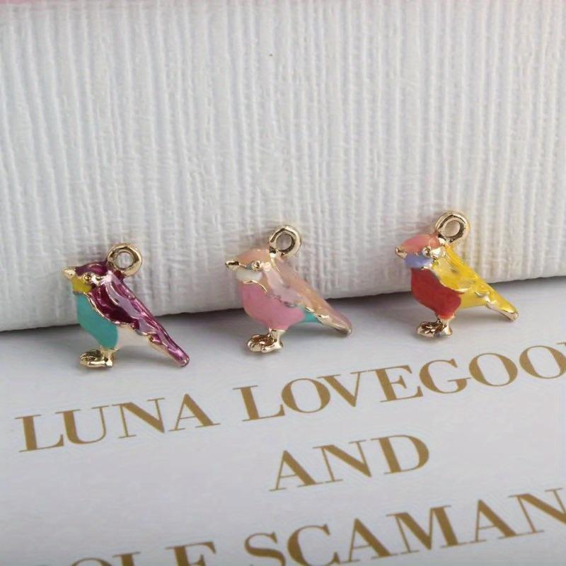 10 Stück DIY Schmuckzubehör Emaille 3D Kleiner Spatz Bunter Elster Vogel Anhänger Passend für Damen Armbänder Ohrringe Herstellung.