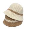 Color Matching Striped Warm Wool Fisherman's Hat Children Autumn and Winter Tide Brand Showing Washbasin Hat Bucket Hat