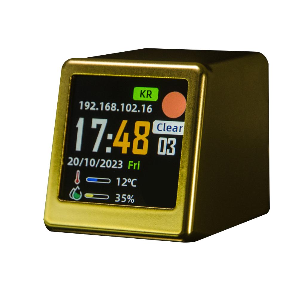 WiFi Wireless Weather Station Plug In Color Display Digital Calendar Temperature and Humidity Monitor for Desktop Decoration