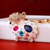 Lovely Rhinestone Sheep Keychain Durable Zinc Alloy Metal Key Ring Fashion Charm for Girls Handbag Birthday Gift