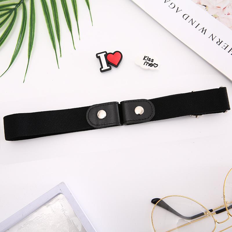New No Buckle Stretch Buckless Belt Invisible Elastic Waist Belt Unisex for Jeans Pants, Lazy Belts for Women Men