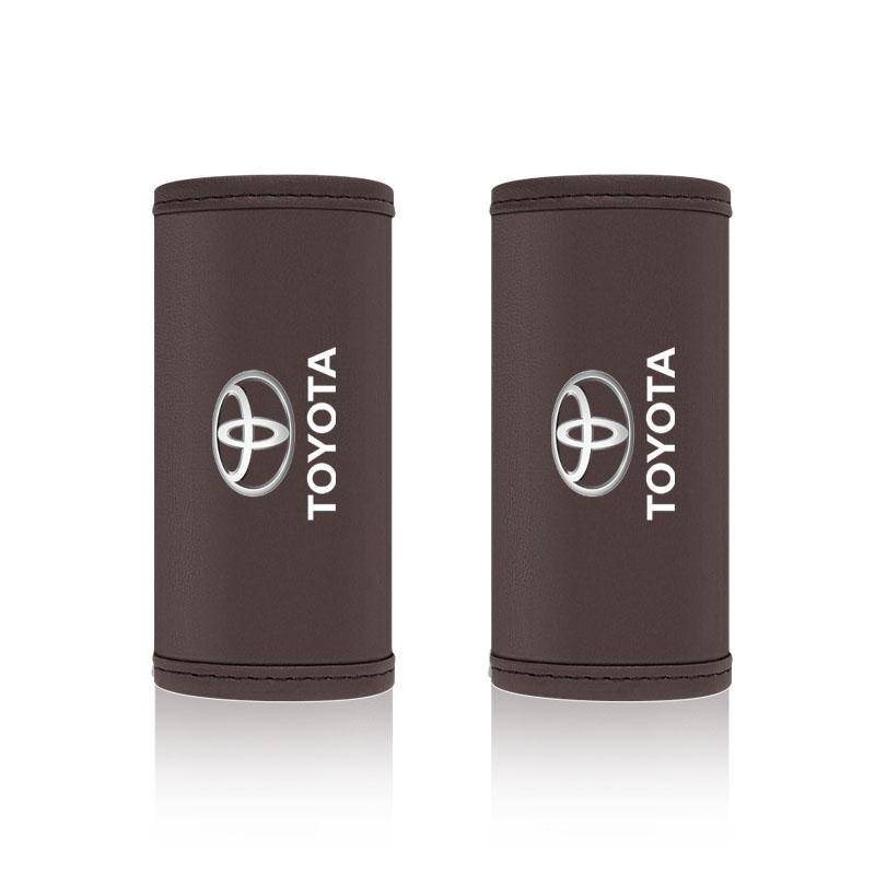 1/2Pcs Car Roof Handle Cover Door Armrest Leather Covering for Toyota Gazoo Racing Corolla TRD Yaris Chr Auris Rav4 Camry Prius Prado Avensis