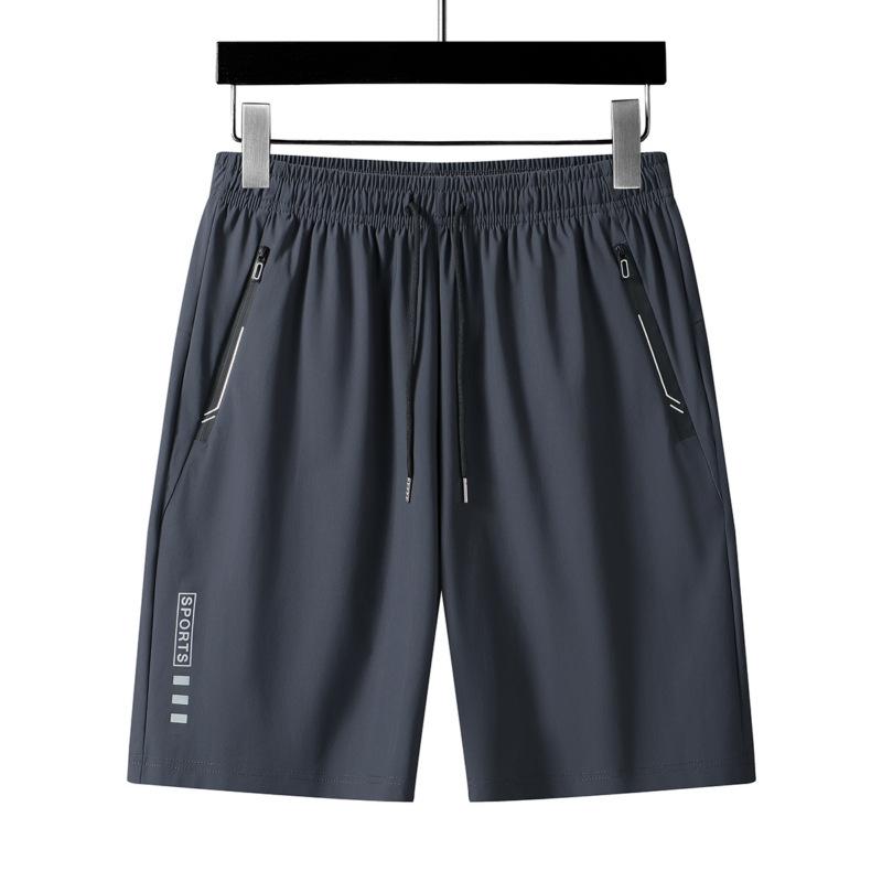 Sommer Korte Shorts for Menn, Sport og Casual Løping, Pluss Størrelse Iskald Silke Hurtigtørkende Strandbukser