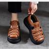 Women's Personalized New Women's Sandals with Thick Sole and Raised Sponge Sole, European and American Style Comfortable Large Leather Roman Shoes