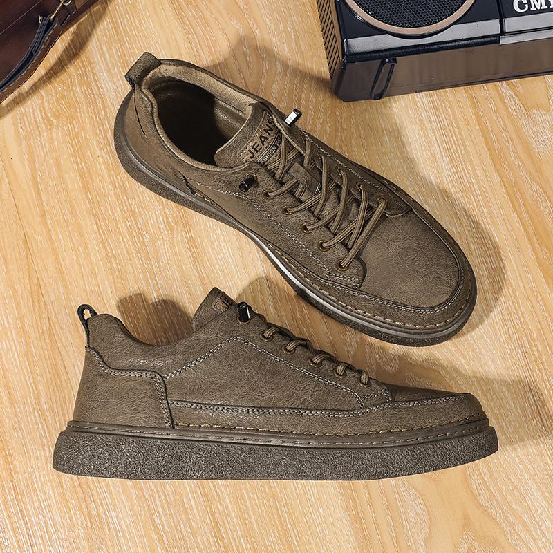 Fashion Brand Men's Genuine Leather Shoes Thick Soled Men's Casual Shoes Lace Up Men's Oxford Shoe Versatile Men's Sneakers