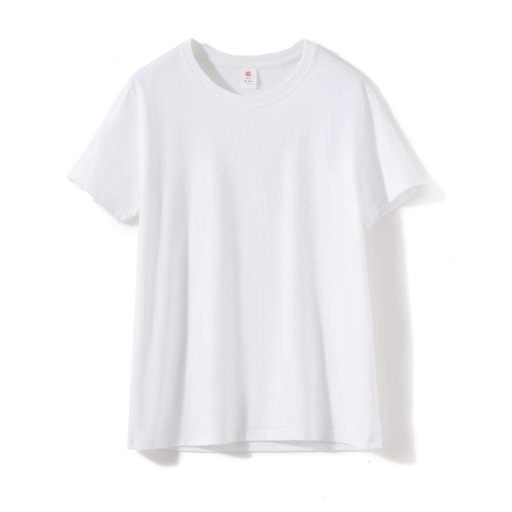 T-shirt da Uomo Girocollo Manica Corta 180g Cotone - Colore Unico Bianca per Stampa Logo Fai-da-te