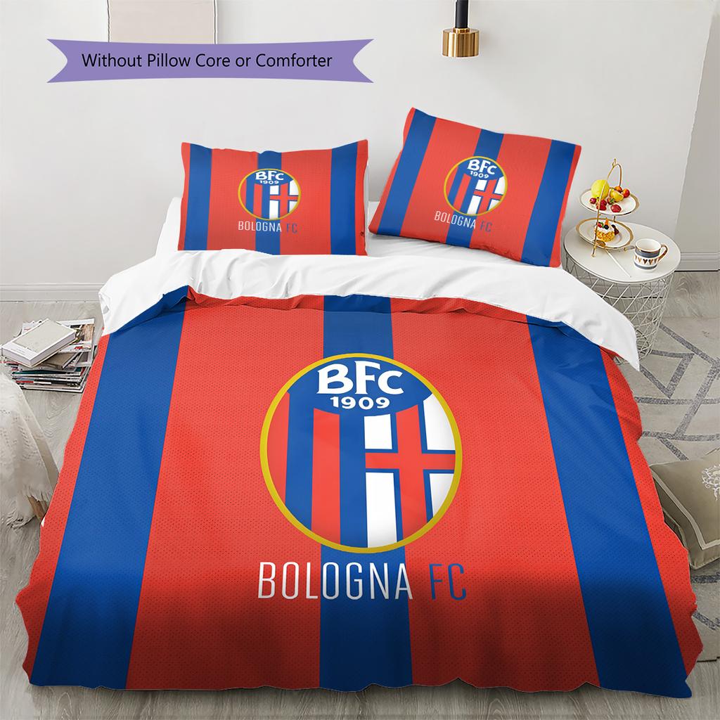 Bologna FC Pattern Bedding Quilt Set Home Decoration Gift (1 * duvet cover + 2 * pillowcase without core).xwn