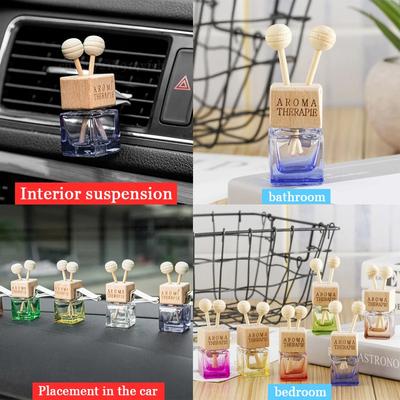 Car Hanging Perfume Pendant Fragrance Air Freshener Empty Glass Perfume Diffuser Bottle Aromatherapy Decor Accessories 1 Piece