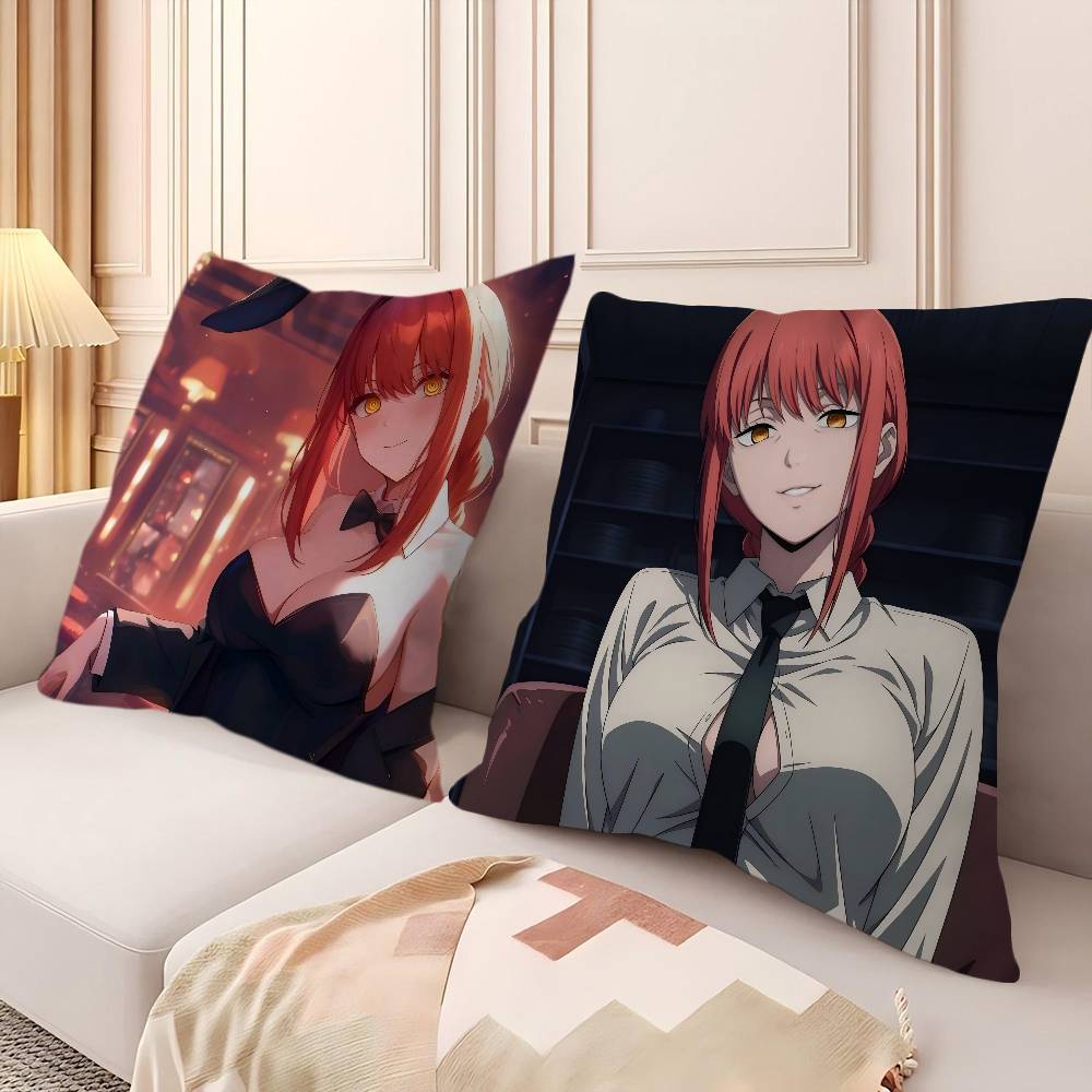 Anime M-Makima Kissenbezug Auto Dekokissenbezug Für Sofa Auto Weihnachtsgeschenk 40x40cm 45x45cm