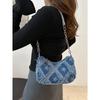 Decorative Buckle Detailing, Stitching, Chain Strap Shoulder Bag, Women's Decorative Buckle Shoulder Bag, Street Fashion Hobo Bag