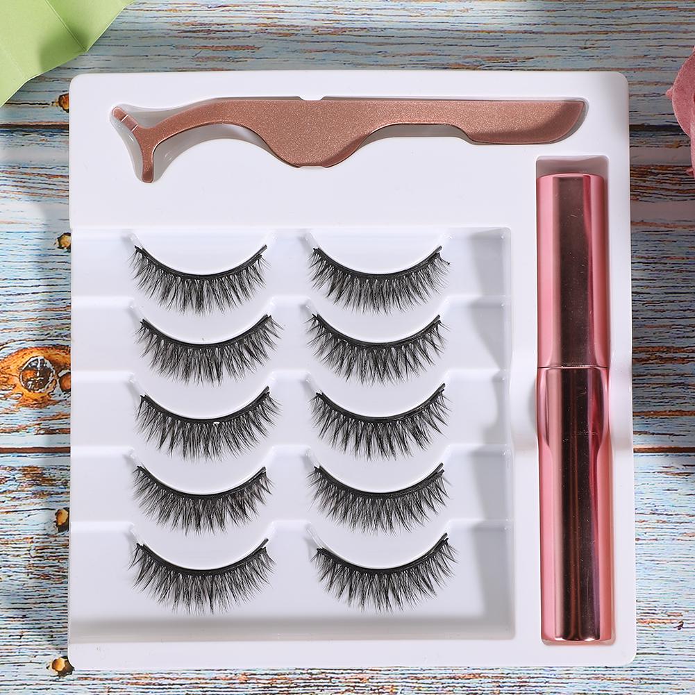 Magnet False Eyelashes Magnetic Liquid Eyeliner Tweezers Eyelash Makeup Tool Set (#023)