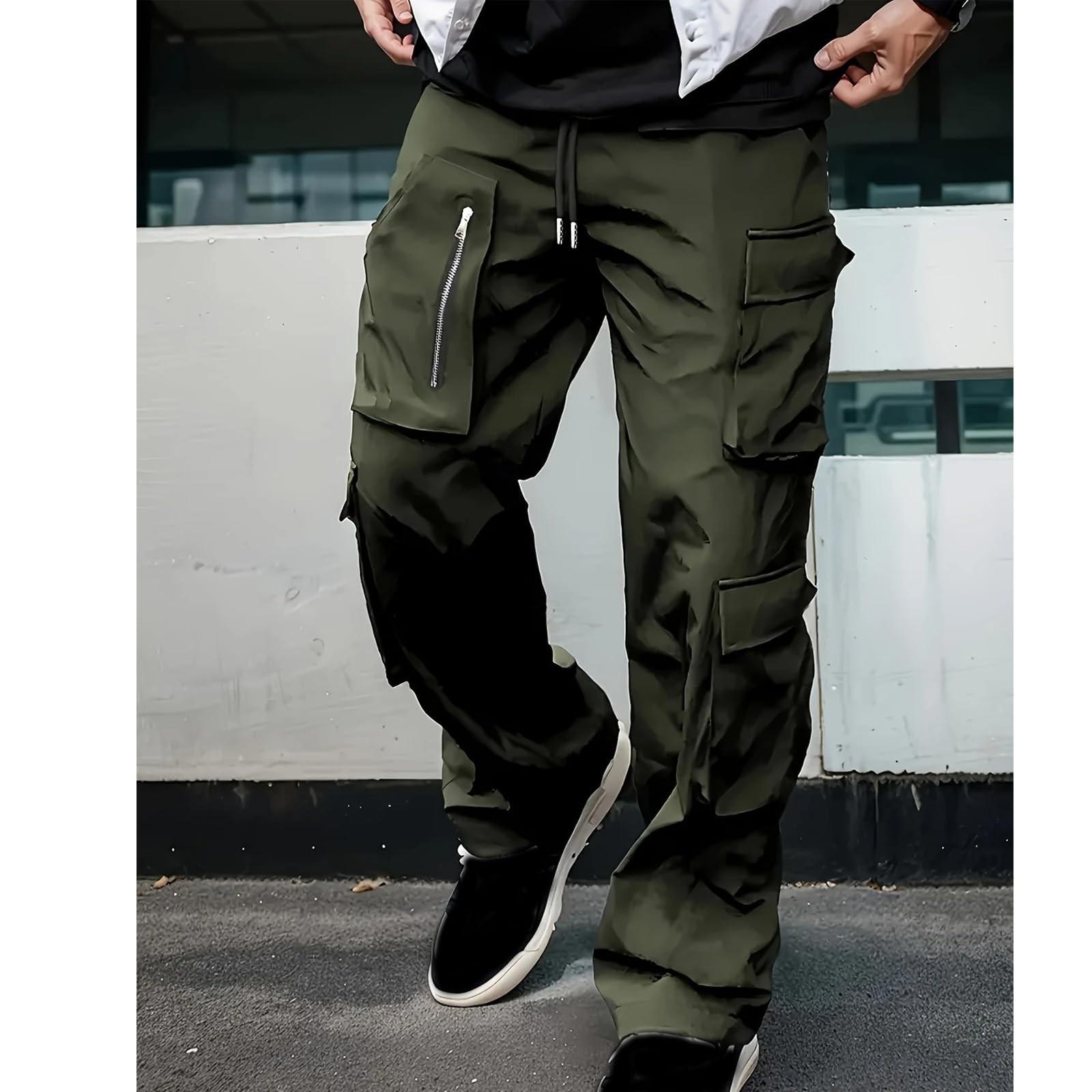 

Мужские повседневные рабочие брюки, свободные повседневные брюки с несколькими карманами, длинные брюки S