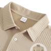 Men's Summer 2 Piece Outfit, Waffle Knit Polo Shirt and Elastic Waist Shorts, Casual Tracksuit for Beach Streetwear