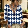 Women's Casual Print Ruffle V-Neck Tie-Front Top for Everyday Wear