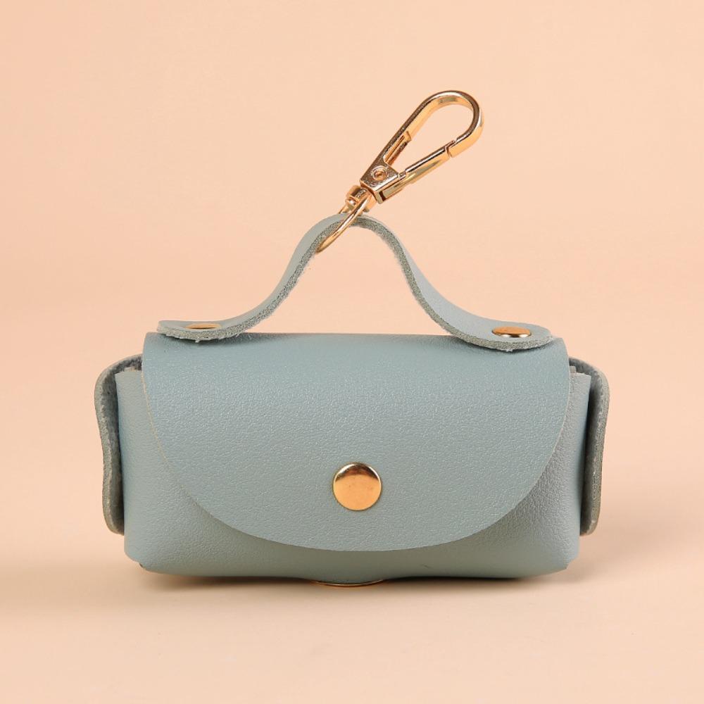 Leather Pet Waste Bag Dispenser Multi-Color with Keychain Dog Waste Bag Multifunctional Lightweight Pet Poop Bag For Outdoor Use