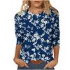 Women's T-shirt 3d Print Vintage Floral Print Casual Long Sleeve Round Neck Regular Tops Daily Print Pink, Spring and Autumn