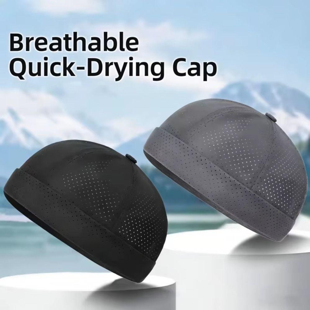 Breathable Men's Landlord Hat Brimless Summer Docker Cap Fashion Dome Melon Cap Unisex