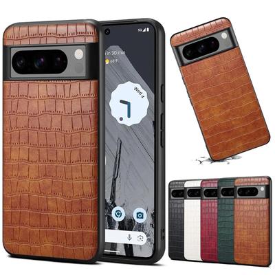 Husă de telefon din piele de lux cu model de crocodil pentru Google Pixel 9 8 7 6 Pro Husă din spate antișoc pentru Google Pixel 8A 7A 6A rezistentă la șocuri
