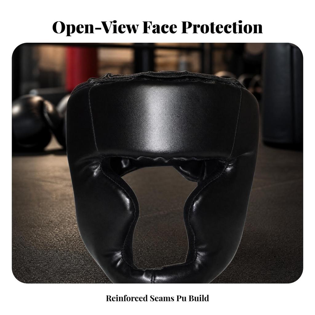 Padded Boxing Headgear Shock-Absorbing Sparring Head Guard Adjustable Guarding