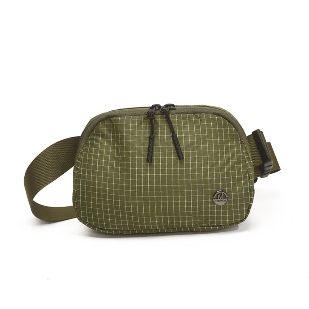 

Multipocket Crossbody Bag Leisure Sports Phone Bag Minimalist Nylon Shoulder Bag Unisex зелёный