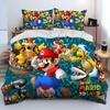 Set Biancheria da Letto Copripiumino Cartone Animato Mario Stile Retro 23 Set Letto Copripiumino Federa Set Biancheria da Letto Matrimoniale Regalo per Adulti Bambini