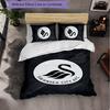 Biancheria da letto a tema Swansea City Set 3 Pezzi Copripiumino Biancheria da letto Decorativa Per Stanza Adolescenti Decorazione Casa