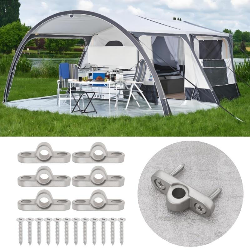 6pcs Stainless Steel Connection Awning Bracket Awning Eyelets Wall Eyelets For Caravan Motorhome Awning Grommets With Screw