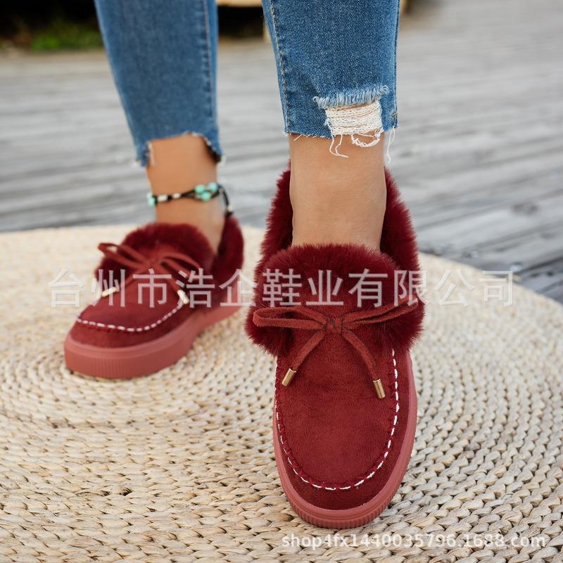 High-quality assembly line batch non-cold sticky shoes fleece thickened warm cotton shoes women's shoes snow beanie shoes