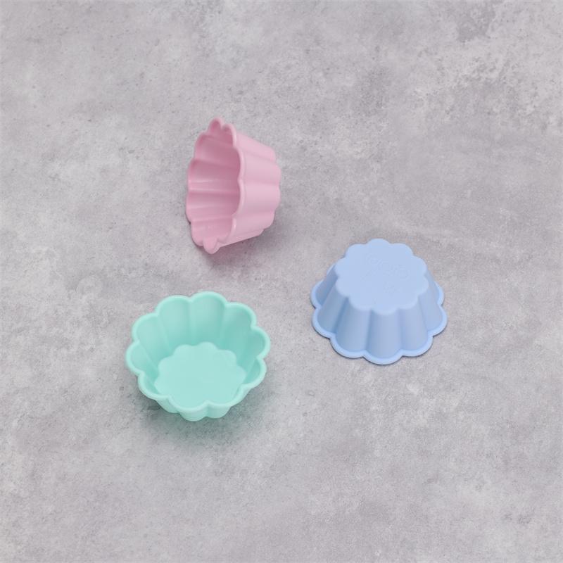 12 Pcs Petal Shape Muffin Cup Round 5cm Silicone Muffin Cake Baking Molds Cupcake Pan Baking Accessories Tart Cup Cake Mould