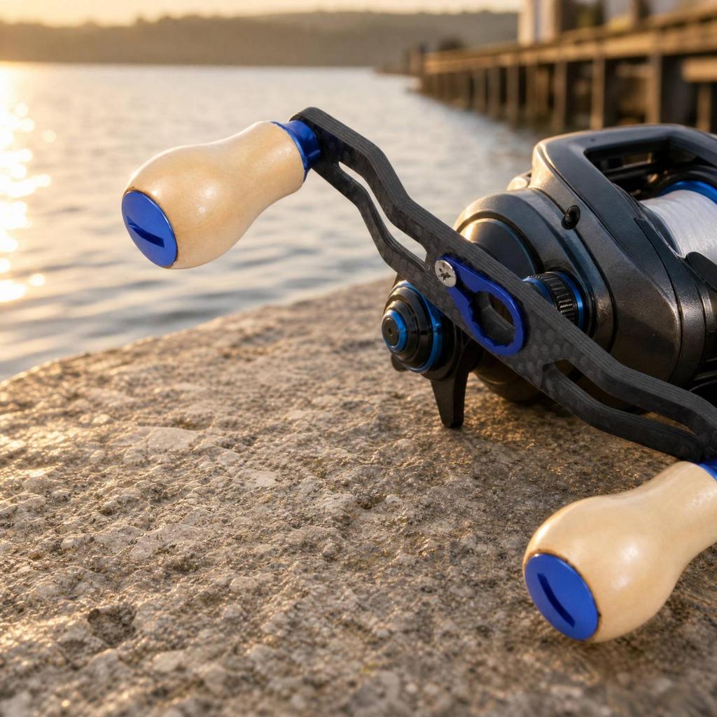 Fishing Reel Replacement Handle Lightweight with Wooden