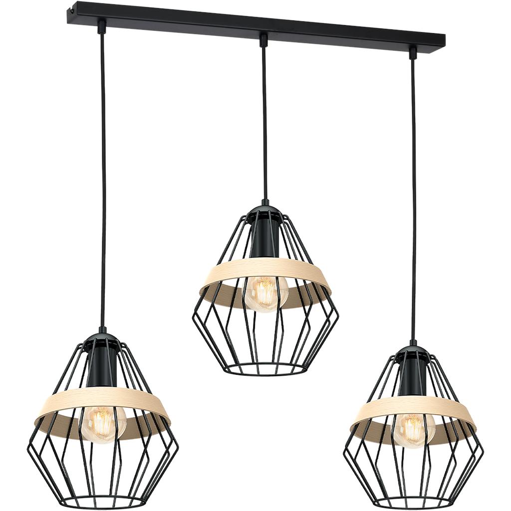 Cliff Black 3Xe27 Pendant Lamp