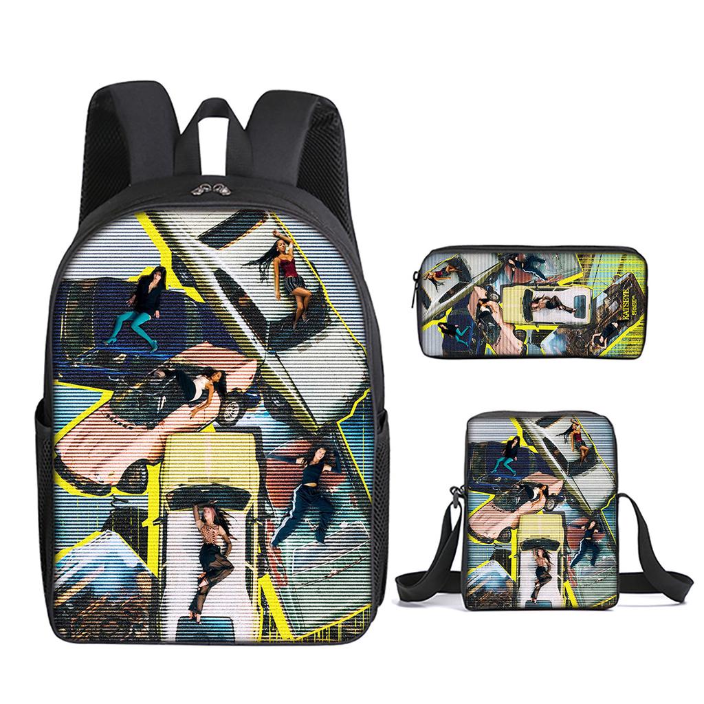 Fashion Novelty Kpop Katseye 3D Print 3pcs/Set pupil School Bags Laptop Daypack Backpack Inclined shoulder bag Pencil Case