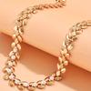 1pc Golden Wheat Ear Shaped Necklace for Women – Fashionable High-End Collarbone Chain, Elegant Daily & Party Jewelry Gift