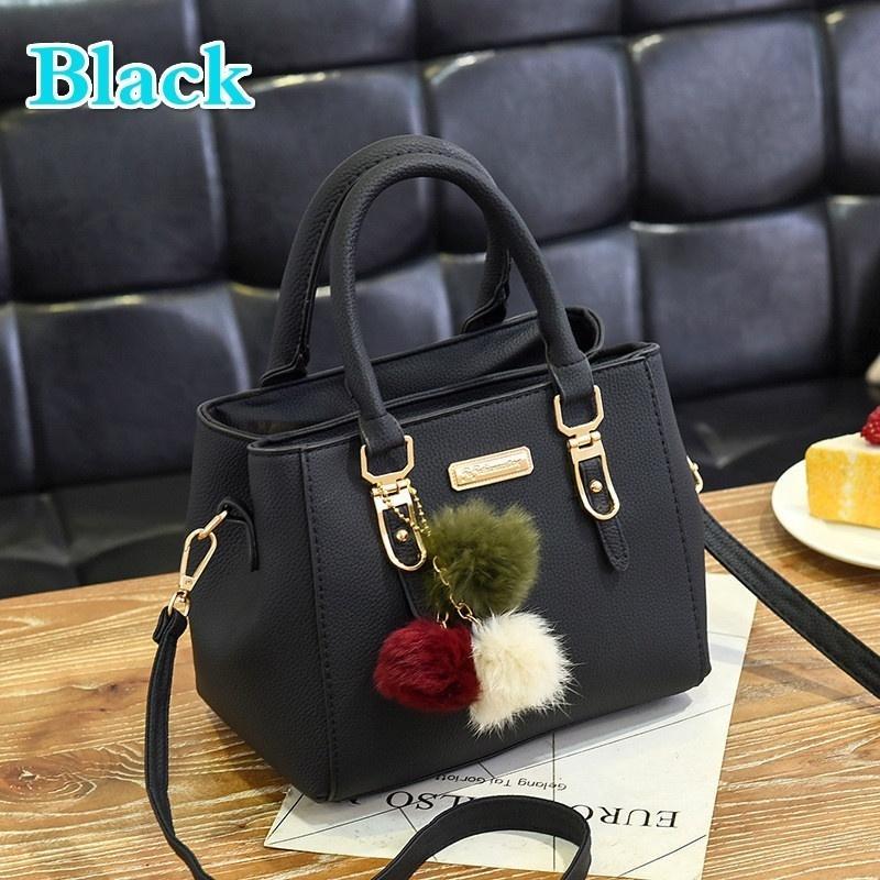 commodity Fashion Women Handbags Hairball PU Leather Totes Bag Top-handle Crossbody Bag Shoulder Bag