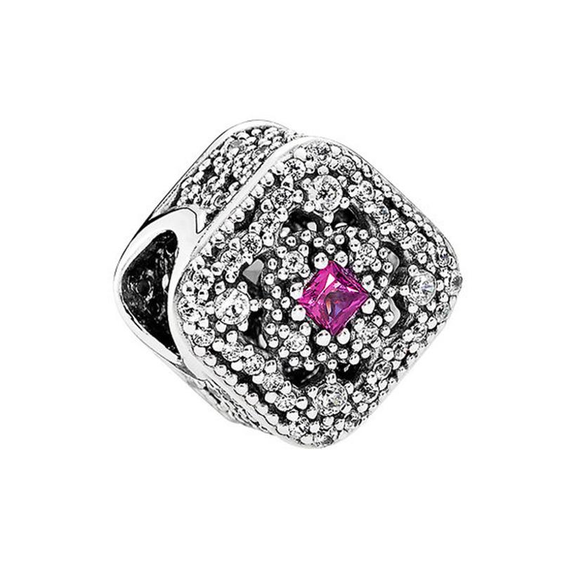 Pandora Closely embedded design, fairy tale treasure, 925 silver, gemstone pendant, same style for men and women, couple model, silver 792013NC серебряный