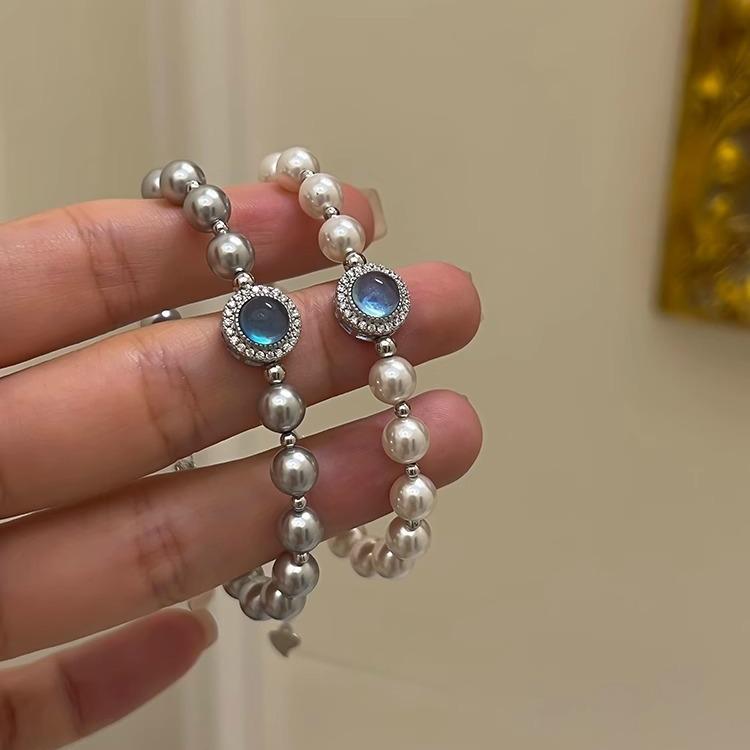 Women's Pearl Single Diamond Light Luxury Niche Temperament Bracelet