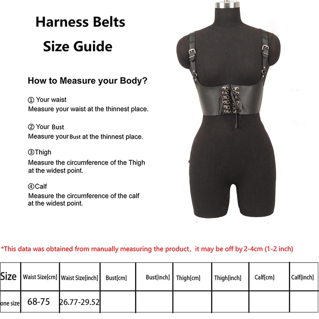 Women Fashion Belt Punk Waist-to-Shoulder Leather Body Harness Suspenders for Women Decorative Belt Gothic Clothing Accessories