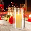 2Pcs Transparent Glass Holder Covers Cylindrical Flame Protectors for Pillar Candles Stylish Home Decor Item