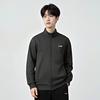 Li Ning Sweatshirts Unisex Obsidian Gray Crew Neck Moderate Cardigan AWDVG71-3