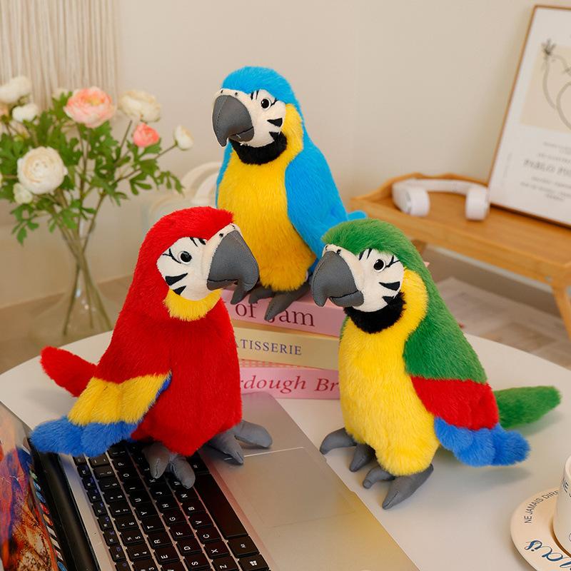 Simulation and Creative Parrot Doll Bird Plush Toy Cute Bird Doll Home Decoration Doll Gift