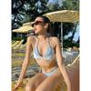 Women High Waisted Monokini Bikini Set Halter Neck Push Up Sexy Two Piece Swimsuit Bohemian Macrame Detail