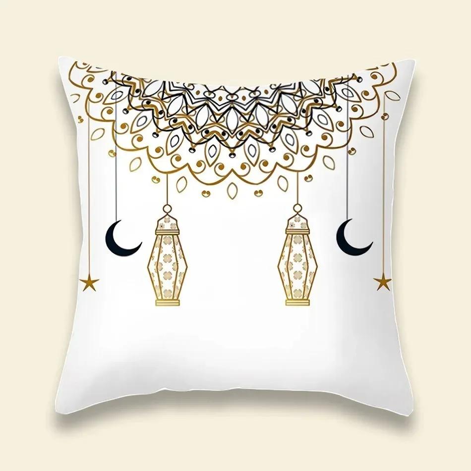 Wzór lampionu ramadanowego Pokrowiec na poduszkę dekoracyjną na sofę do salonu Dekoracja domu Poszewka na poduszkę Materiały na przyjęcie Eid
