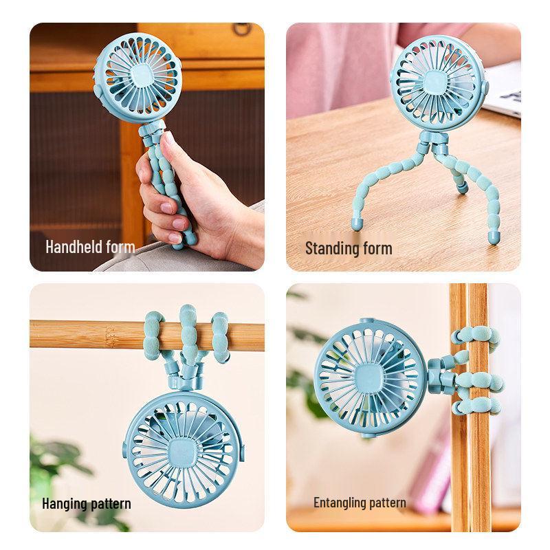 2026 Portable Silent Small Octopus Stroller Fan