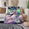 Unicorn'S Colorful Tentacles Customize Your Name Blanket Used For Chair Office Sofa Bed Camping Soft And Warm Giving Friends And Relatives Birthday