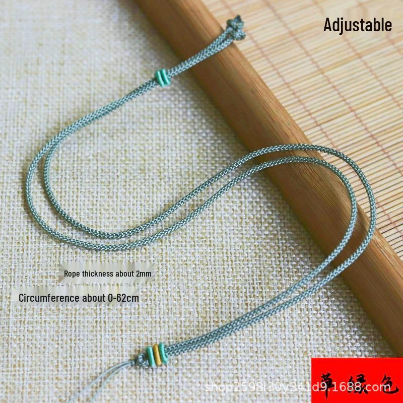 Corda Regolabile per Collana con Ciondolo in Giada Intrecciata a Mano, Stile Minimalista, Opzioni Multicolore
