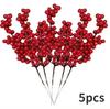 Artificial Berries Christmas Decoration Red Berry Branches for Xmas Tree Party Home Table Ornaments Red Fruit Wreath DIY Gift