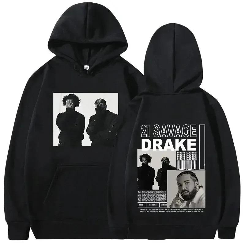 Rapper Drake Music Album Cover Graphic Hoodies Men's Fashion Hip Hop Vintage Sweatshirts AutumnWinter Fleece Warm Pullovers