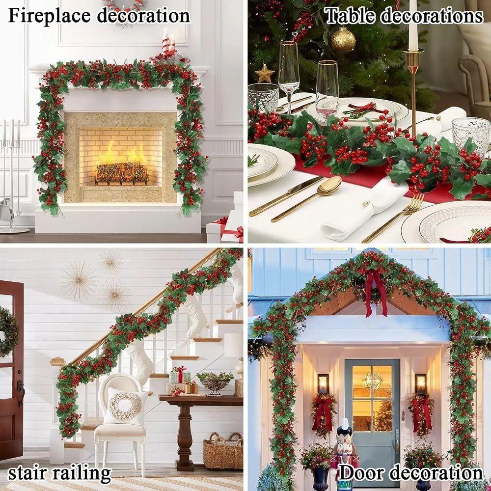 DIY Vánoční Umělý List Ručně Vyráběný Ratanový Věnec Přívěsek Domácí Dekorace